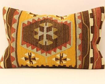 kilim pillow cover.12x20 Turkish handmade decorative home design OE-16