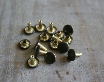 set of 10 rivets hit color old brass