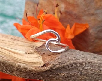 Sterling Silver Wave Ring - Handmade wave ring - Silver wire wave ring
