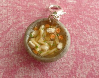 Chicken Noodle Soup Miniature Food Jewelry Polymer Clay Food Jewelry
