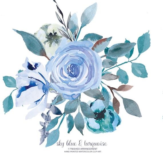 Watercolor Flower Clipart One Arrangement Hand Painted Flowers