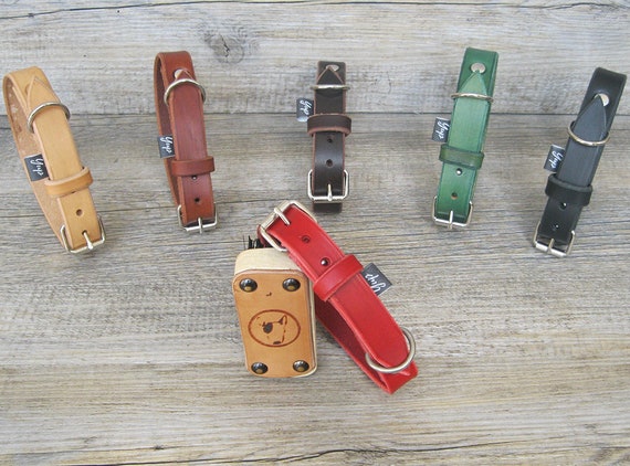 Red Dog Collar, Leather Dog Collar, Classic Dog Collar, Handmade Dog collar, Colorful Dog Collar, Custom Dog Collar, Durable Dog Collar