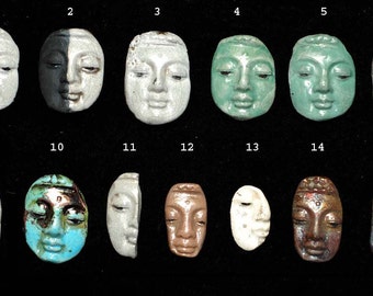 Buddha Face Cabochon- Price is for one - Raku Ceramics
