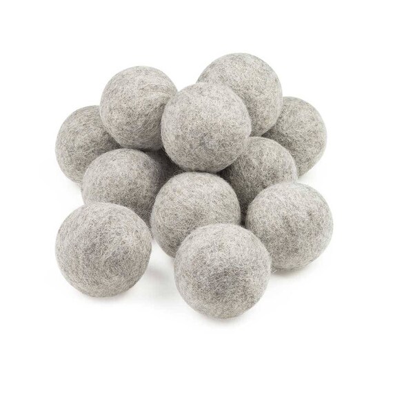 Merino Wool Dryer Balls 100% Merino Wool Natural Gray