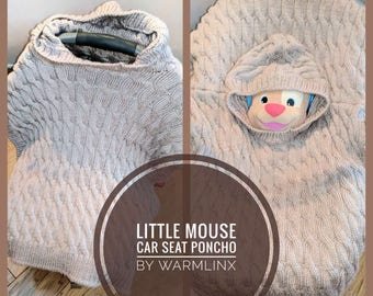 Knitting Pattern - Little Mouse Car Seat Poncho