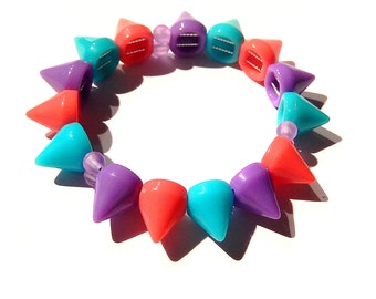 Pastel Spike Bracelet, Candy Colored Spiked Jewelry