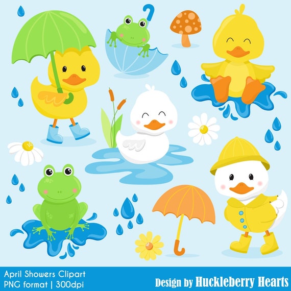 Duck Clipart Frog Clipart Spring Clipart April Showers