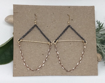 Hammered Mixed Metal Earrings