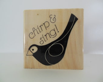 Bird Stamp - Hoot and Howl Collection - Wood Mounted Rubber Stamp