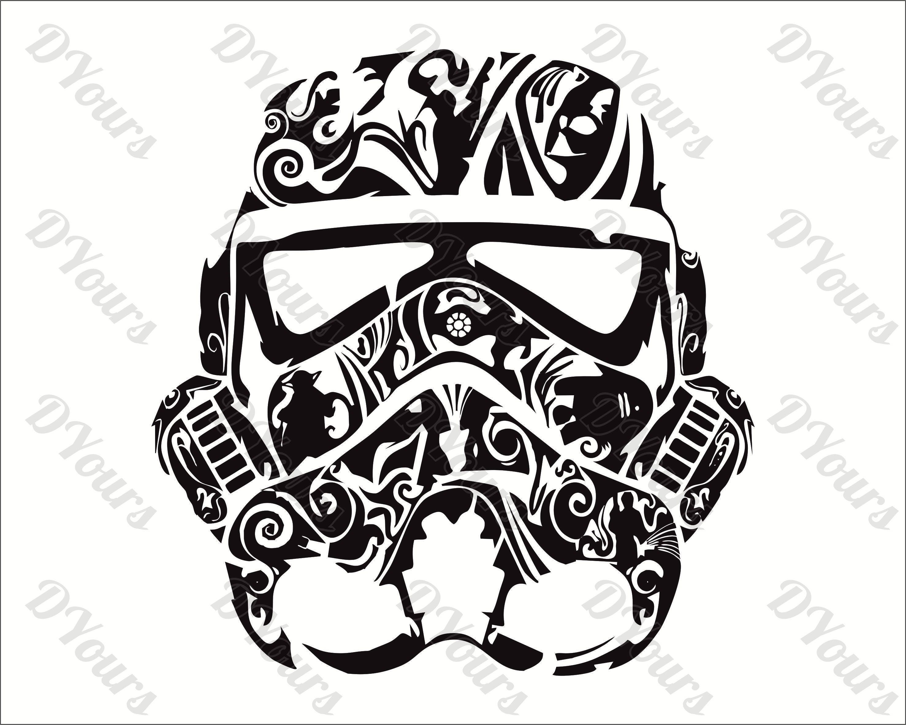 Download Stormtrooper Star Wars Abstract Floral Vector Model - svg ...