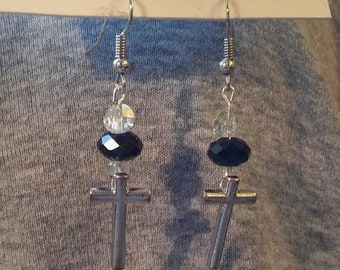 Cross dangle earrings