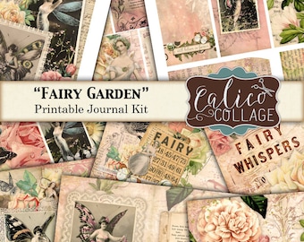 Printable, Journal Kit, Vintage Fairies, Fairy Garden, Junk Journal, Printable Journal, Ephemera Pack, Pixies, Whimsical, Digital Paper