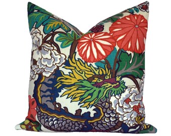 BOTH SIDES - Chiang Mai Dragon Alabaster designer pillow covers - Made to Order