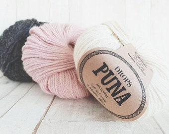 DROPS Puna, Alpaca yarn, Alpaca fiber, Alpaca wool yarn, Knitting yarn, DROPS yarn, Pure alpaca, dk yarn alpaca, worsted yarn, superfine