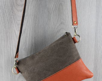 Bag made from waxed canvas and leather