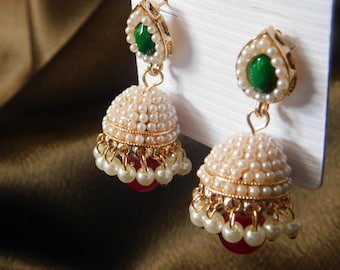 Indian style jhumka with pearls