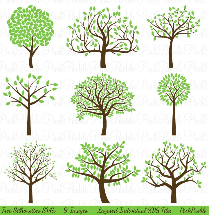 Download Tree Silhouette SVGs Tree SVG Cutting Templates Commercial