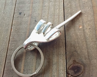 Forked | Keychain|one finger salute| flip the bird| middle finger keychain| f u keychain| fork keychain, silverware keychain, spoon keychain