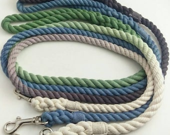 CHOOSE YOUR COLOR - custom color - 100% Cotton Rope Ombre Dog Leash