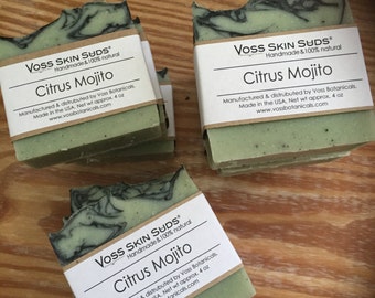 Citrus Mojito Soap | Mint Soap | Vegan | Lime & Spearmint Soap | Gift For Him | Gift For Her | Cold Process Soap | Purifying | All Natural