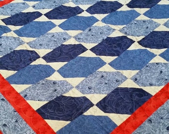 Red, white and blue all over quilt