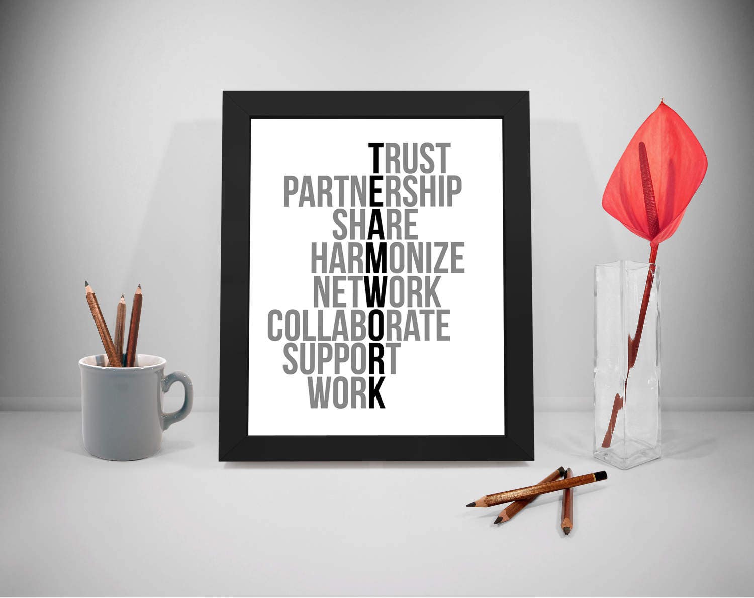 Team Arbeit motivierende Zitate Teamwork Print Vertrauen