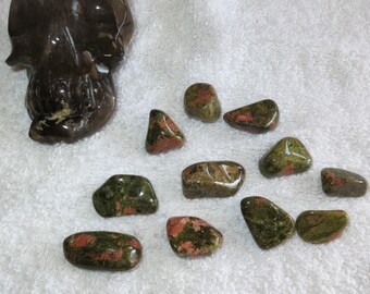 Destash Lots - Qty 11 - Unakite Tumbles / Tumbled - Inventory Reduction