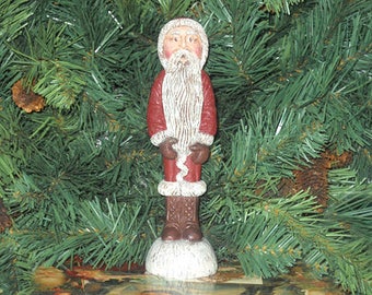 6 1/2" Santa, Hand Painted Santa, Resin Santa, Santa Claus, Christmas Santa Claus, Santa, Santa, Christmas Ornament, New York Treasures