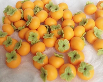 Miniature Persimmon,Miniature Fruit,Dolls House and Miniature,Miniature foods,Persimmon,Miniature Sweet,Miniature Accessories,Dolls House