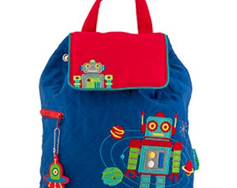 Toddler Stephen Joseph Quilted Robot Backpack, Children's Backpack, Monogram, Personalized Robot Backpack, Diaper Bag, Preschool Backpack