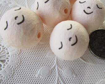 Spun Cotton Heads 5 Sleepy Head Elf or Doll Pixie Angel Faces Czech Republic 22mm Style B