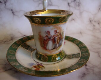 Demitasse Cup and Saucer, Neoclassical Couple