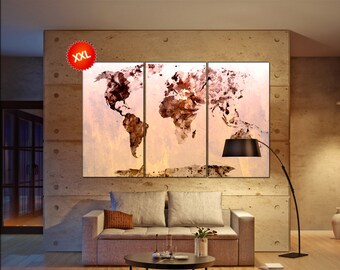 world map art canvas print on canvas world map art canvas Art Print artwork large world map Print home office decoration