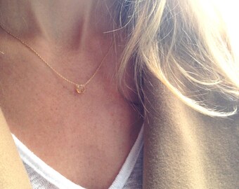 Citrine necklace, Gold Citrine Necklace, November Birthstone, Yellow Birthstone, Simple Necklace, Minimalist Necklace