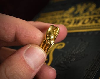 Antique Victorian 18k Gold Coiled Snake Ring, c1870