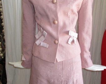 1990 Moschino Blush Pink Suit Bows Cheap Chic Collection Bridal