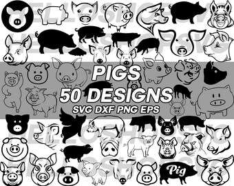 Pig svg | Etsy