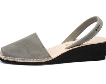 Women's grey wedge sandals