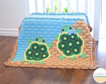 CROCHET PATTERN Bubbles The Turtle Blanket PDF Crochet Pattern with Instant Download