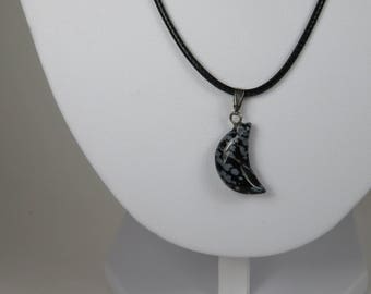 Snowflake Obsidian Pendant