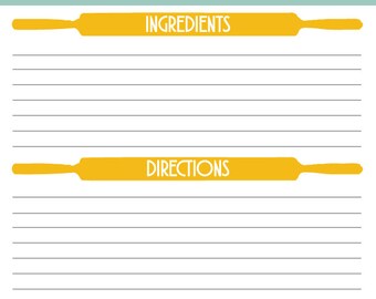 Retro Mixer Recipe Sheet - DIGITAL File