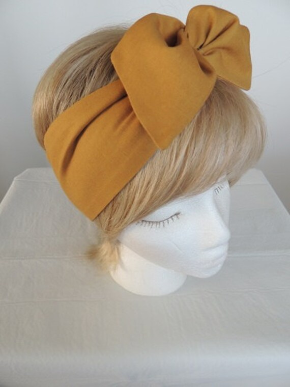 Mustard Yellow Wire Headband Gold Twist Head Scarf Bandana