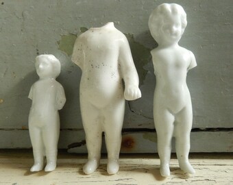3 Broken Antique German China Dolls ~ Frozen Doll Parts ~ (FB 18)