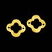 2 of 925 Sterling Silver 24K Gold Vermeil Style Clover Links, Connectors 12mm., Polish Finished :vm1008