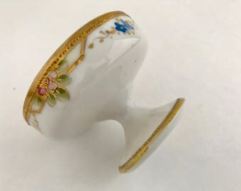 Nippon Ring Bowl - Japanese Porcelain Trinket Dish - Hand-painted Vanity Dish - China Bowl