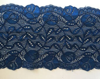 Lace spandex Blue loves 15 cm wide