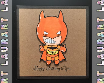 Orange batman birthday card