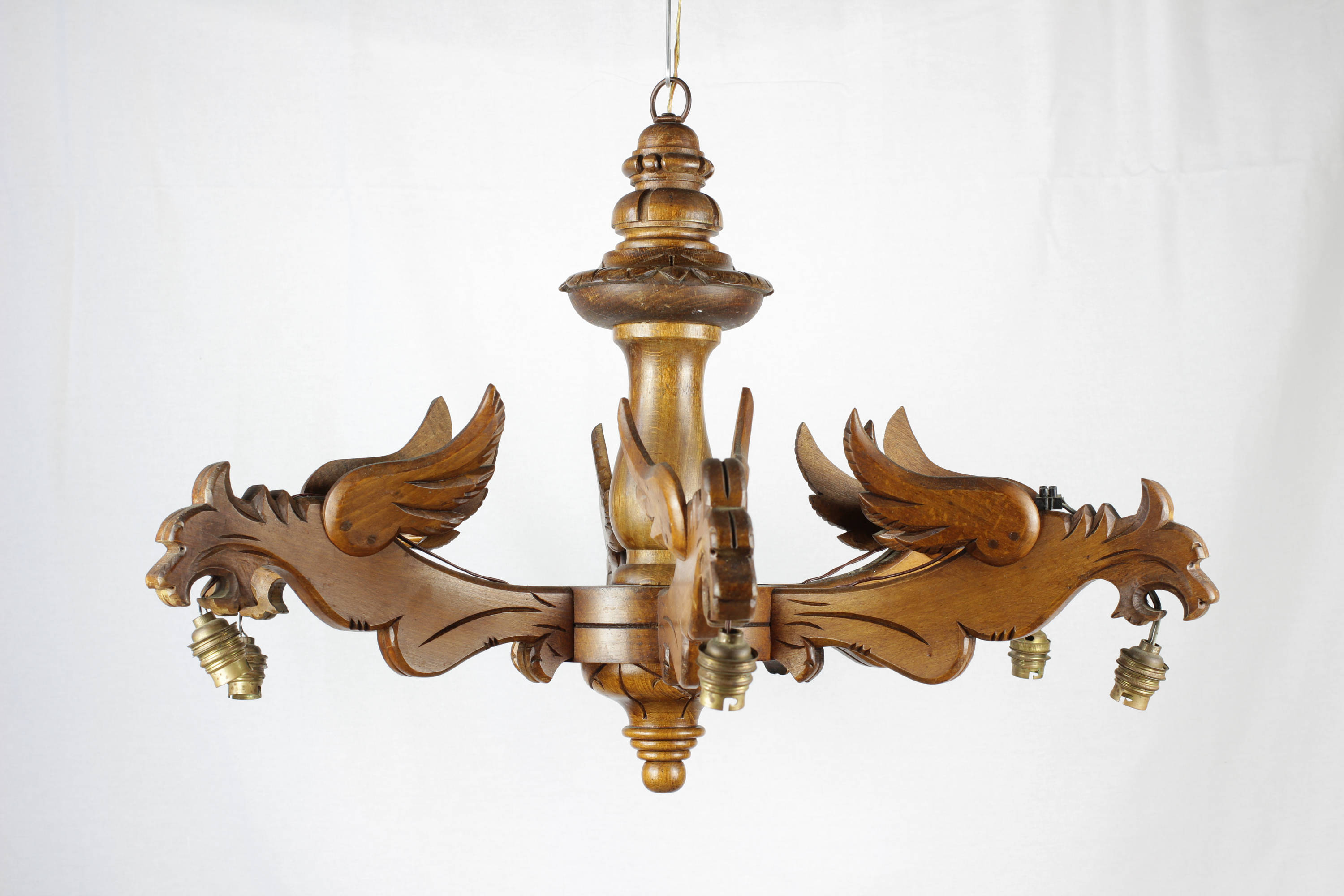 Dragon Light Vintage French Solid Wood Dragon Chandelier