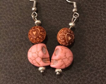 Skull and Heart Earrings