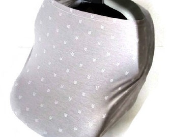 Gray car seat cover, nursing covers, car seat canopy,gift for mom, baby nursing cover, carseat cover, carseat canopy, cover scarf nursing